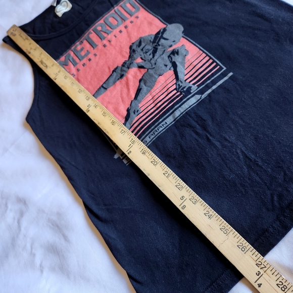 Nintendo Metroid Samus Aran Returns Side Pose Black S Graphic Tank Top Video Gam - Picture 4 of 7